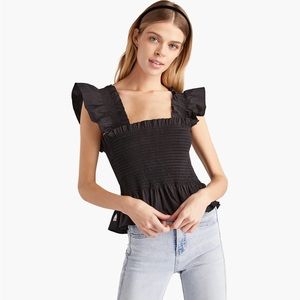 NWOT The Paz Top - Black Poplin